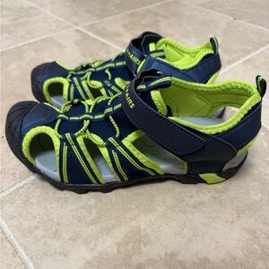 Dream Pairs Navy and Lime Green Kids Sport Sandals